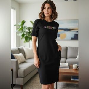 DKNY Sport Black Midi Dress